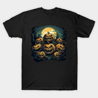 Evil pumpkins celebrate halloween T-Shirt